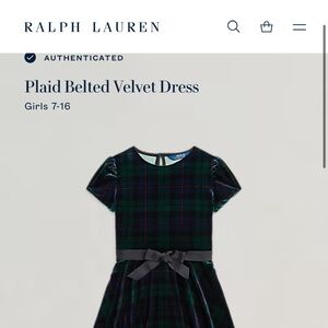 Polo Ralph Lauren Plaid Belted velvet dress